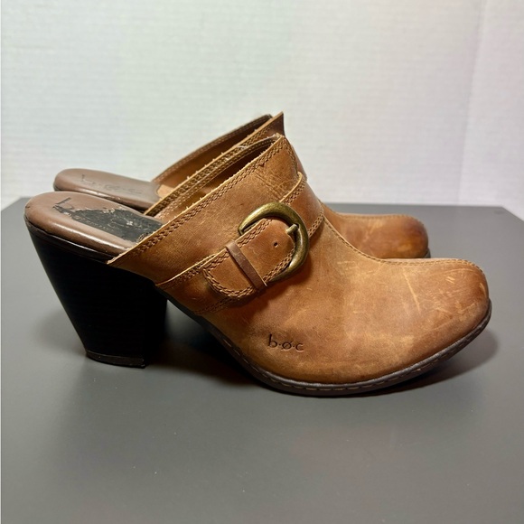 B.O.C. Cognac Leather Heel Mules - Picture 5 of 9